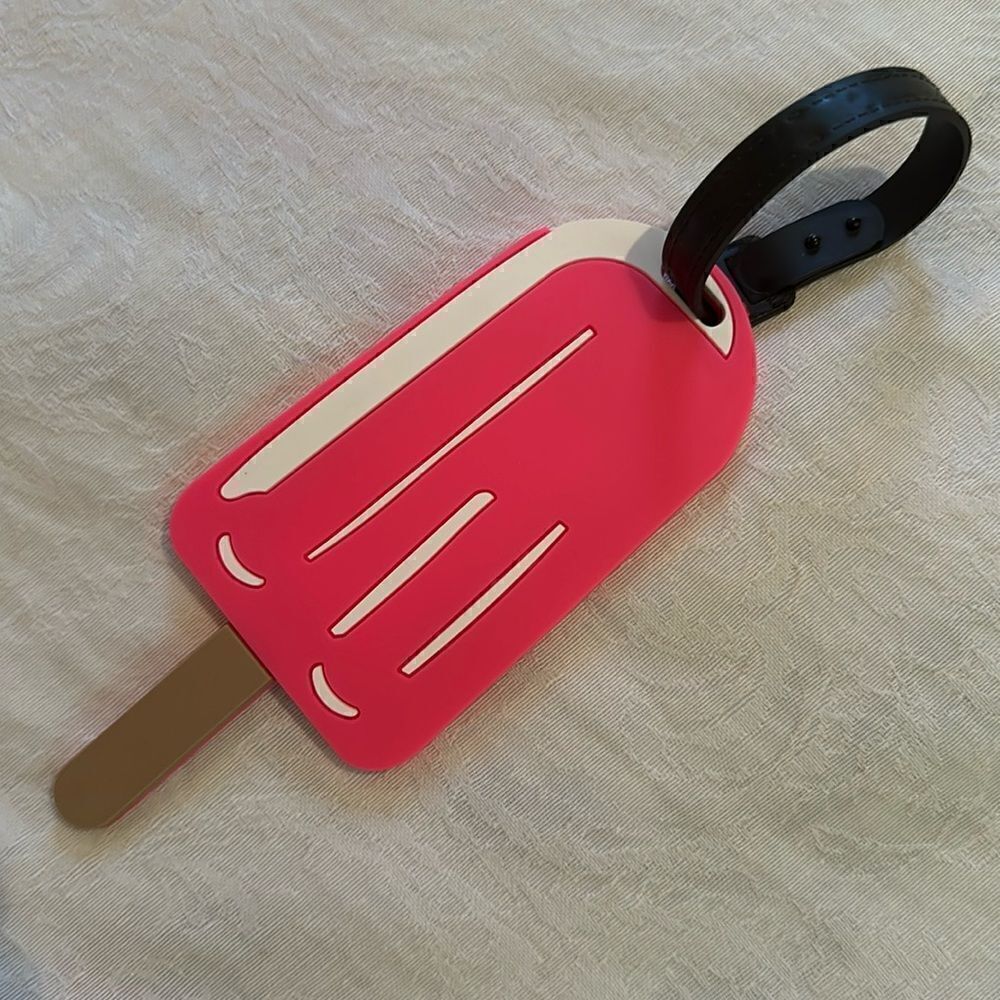 Luggage Tag Silicone Pink Popsicle